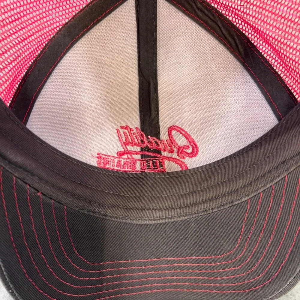 Quality Feed Grains Ladies Pink Grey OC Trucker Hat Performance Feeds AMPT OSFM